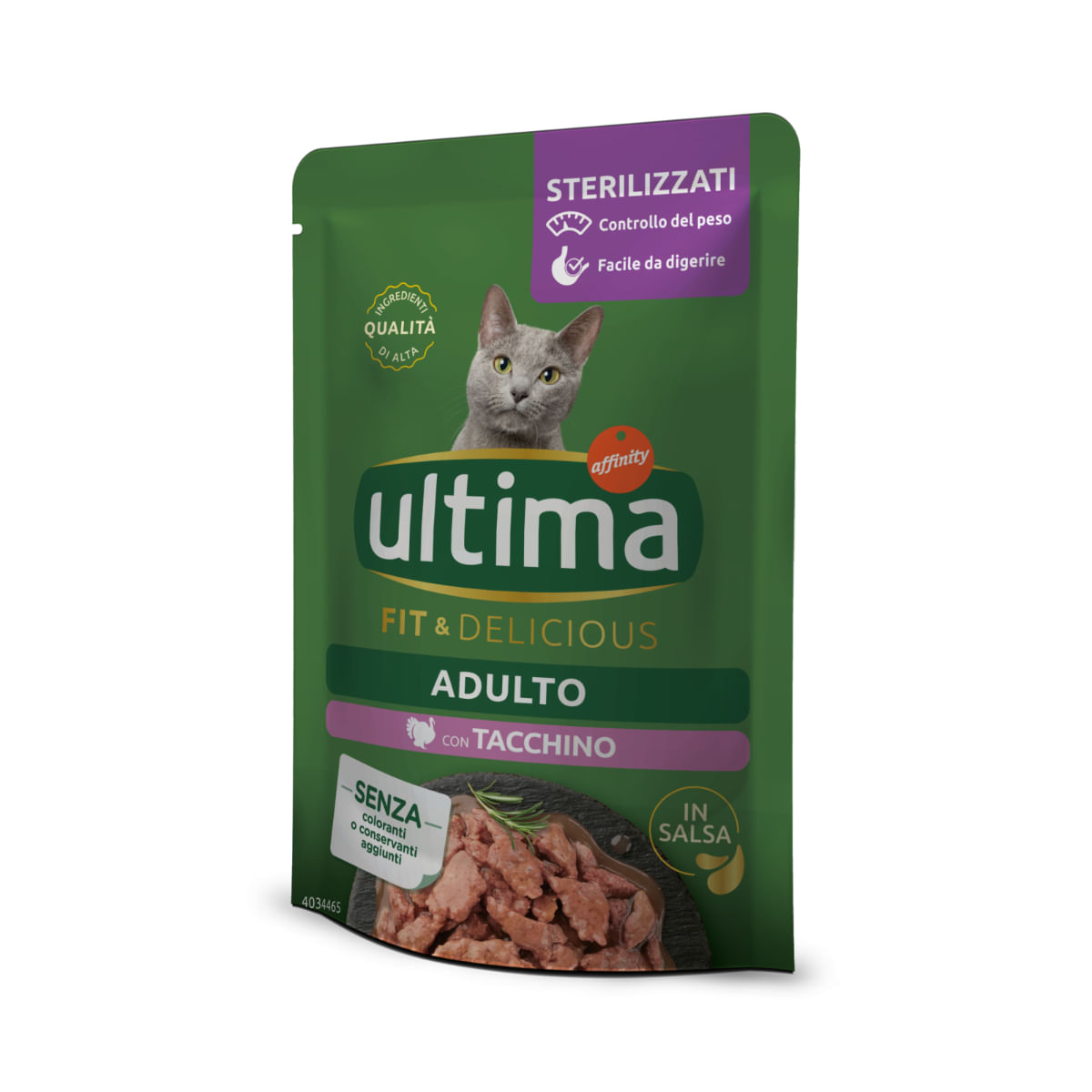 ULTIMA Fit & Delicious Sterilised, Curcan, plic hrană umedă pisici sterilizate, (în sos), 85g - poza 1