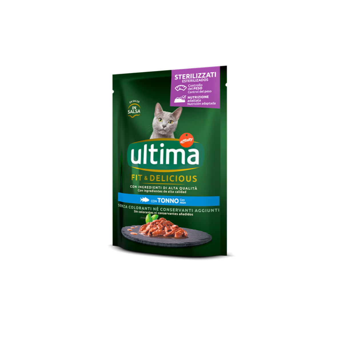 ULTIMA Fit & Delicious Sterilised, Ton, plic hrană umedă pisici sterilizate, (în sos), 85g - poza 1