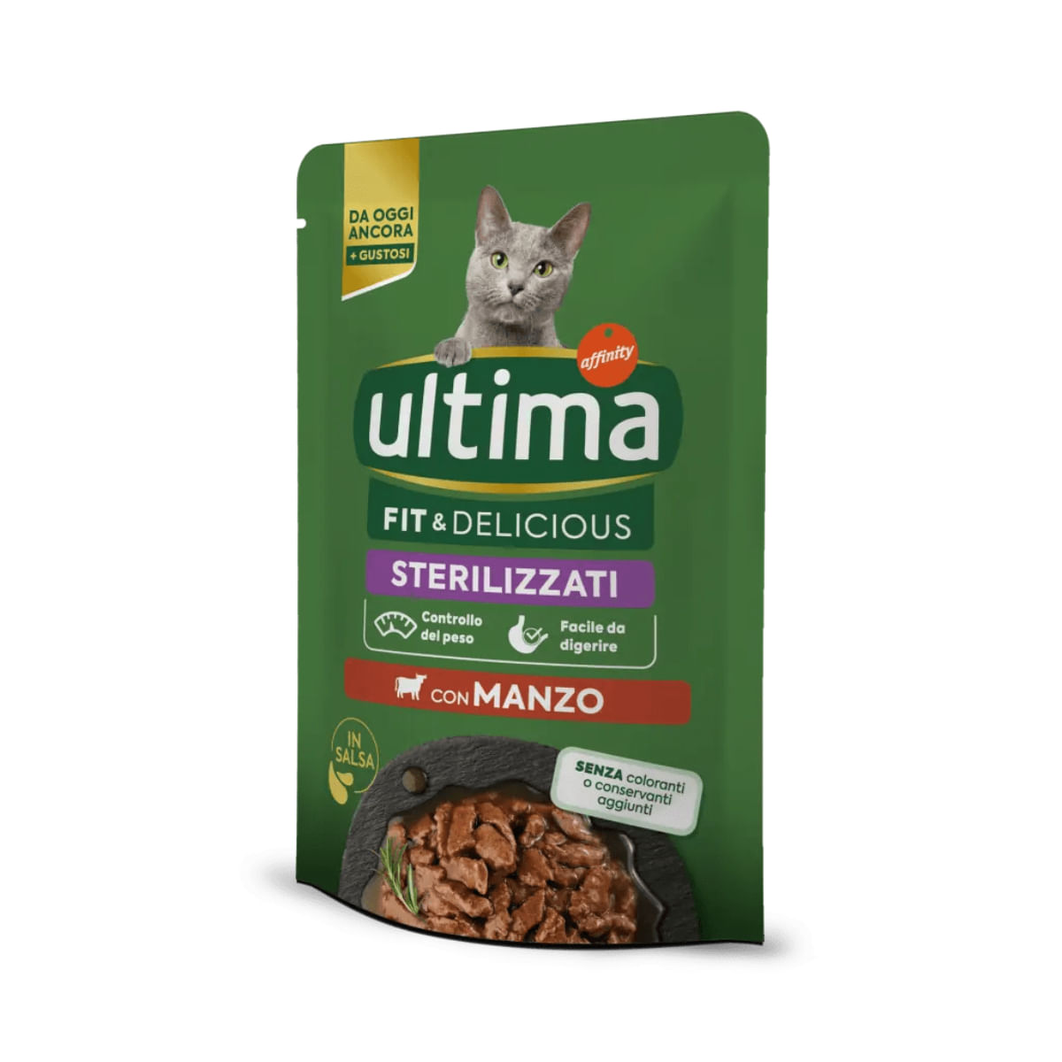 ULTIMA Fit & Delicious Sterilised, Vită, plic hrană umedă pisici sterilizate, (în sos), 85g - poza 2