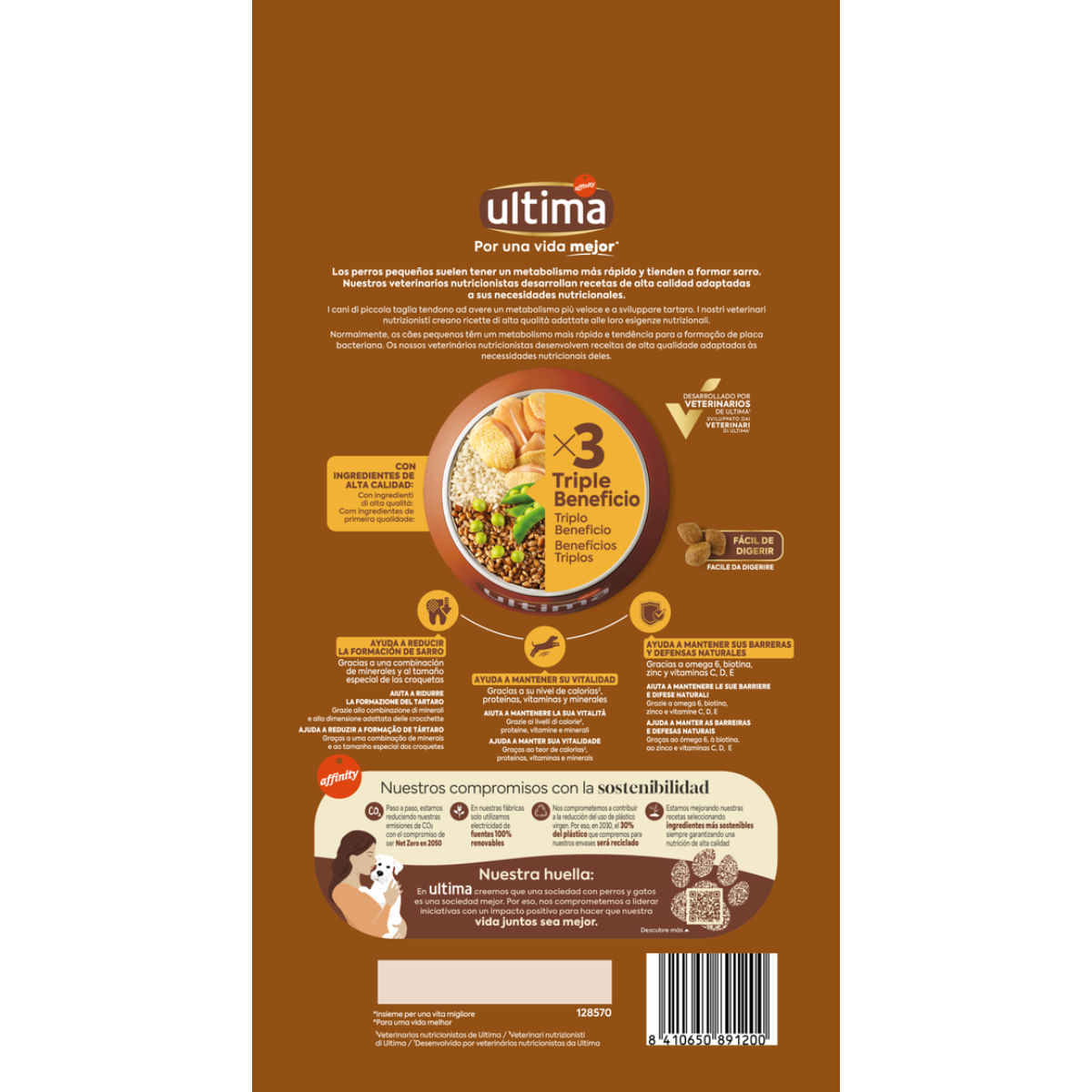 ULTIMA Small Adult, XS-S, Pui, hrană uscată câini, 1.5kg - poza 3