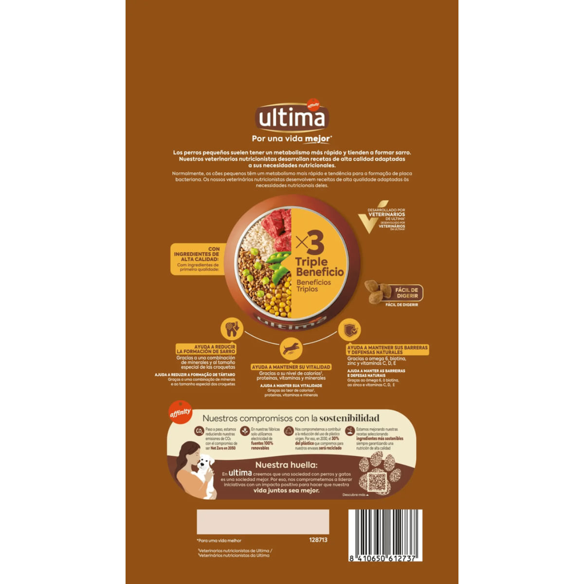 ULTIMA Small Adult, XS-S, Vită, hrană uscată câini, 1.25kg - poza 3