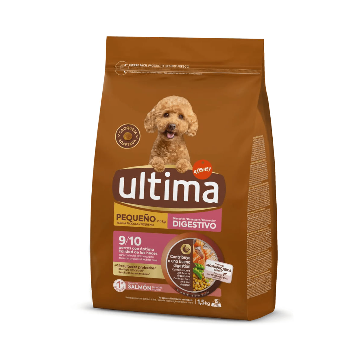 ULTIMA Small Digestive Wellbeing, XS-S, Somon, hrană uscată câini, sistem digestiv, 1.5kg - poza 2