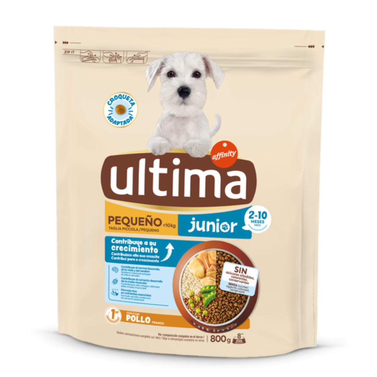 ULTIMA Small Junior, XS-S, Pui, hrană uscată câini junior, 800g