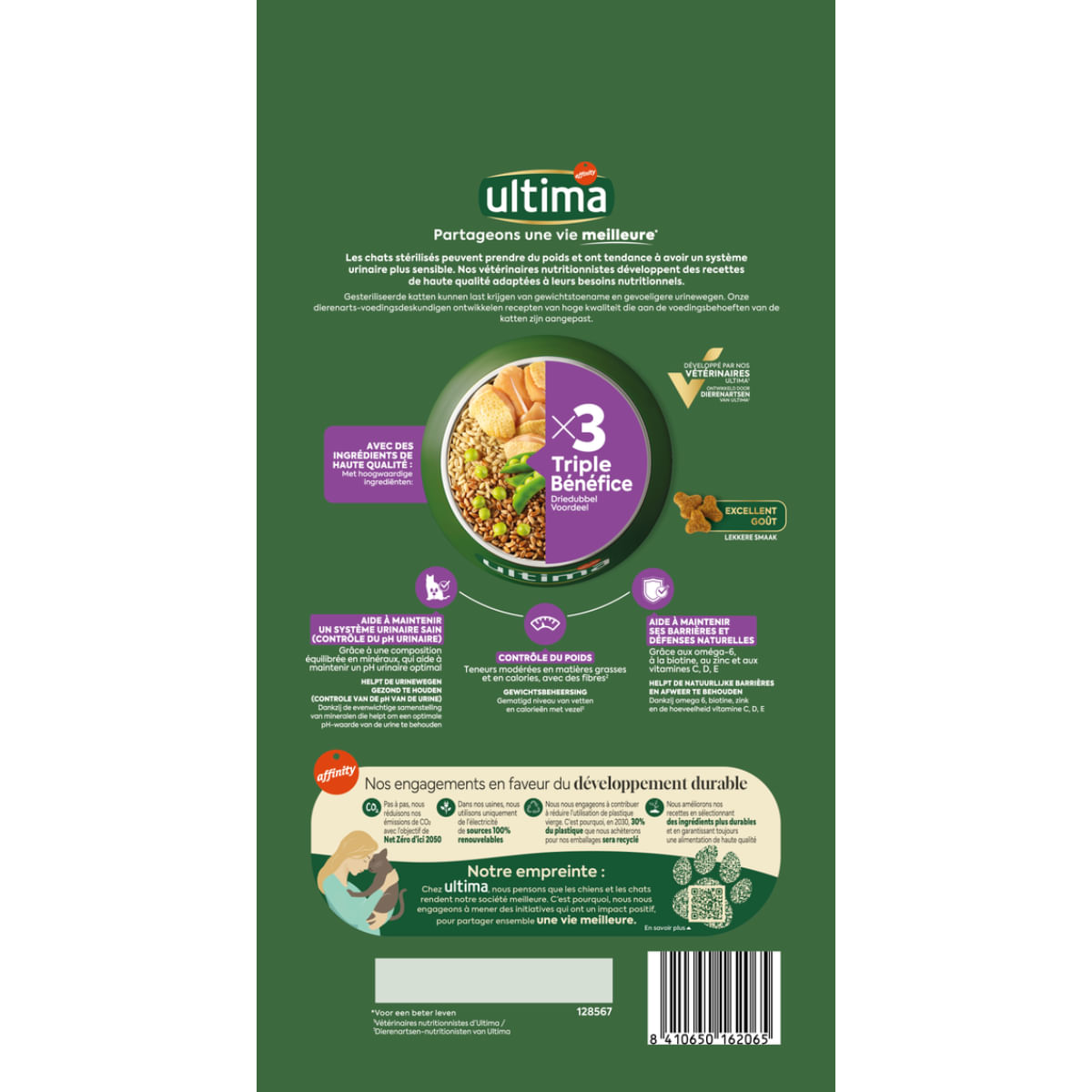 ULTIMA Sterilised, Pui, hrană uscată pisici sterilizate, 1.5kg - poza 3