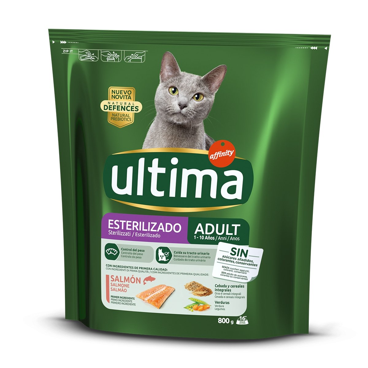 ULTIMA Sterilised, Somon, hrană uscată pisici sterilizate ULTIMA Cat Sterilised Adult, Somon, hrană uscată pisici sterilizate, 800g - poza 3