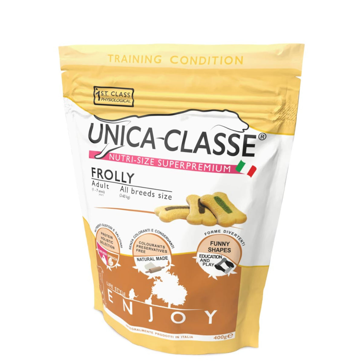 UNICA Classe Frolly, XS-XL, Pui, punguță recompense câini, 400g - poza 1