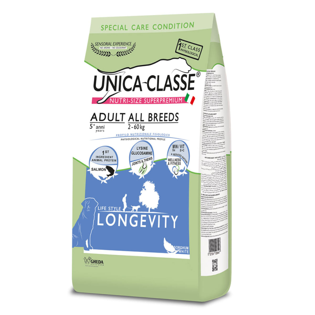 UNICA Classe Longevity, XS-XL, Somon, hrană uscată conținut redus cereale câini, obezitate, 12kg - poza 1