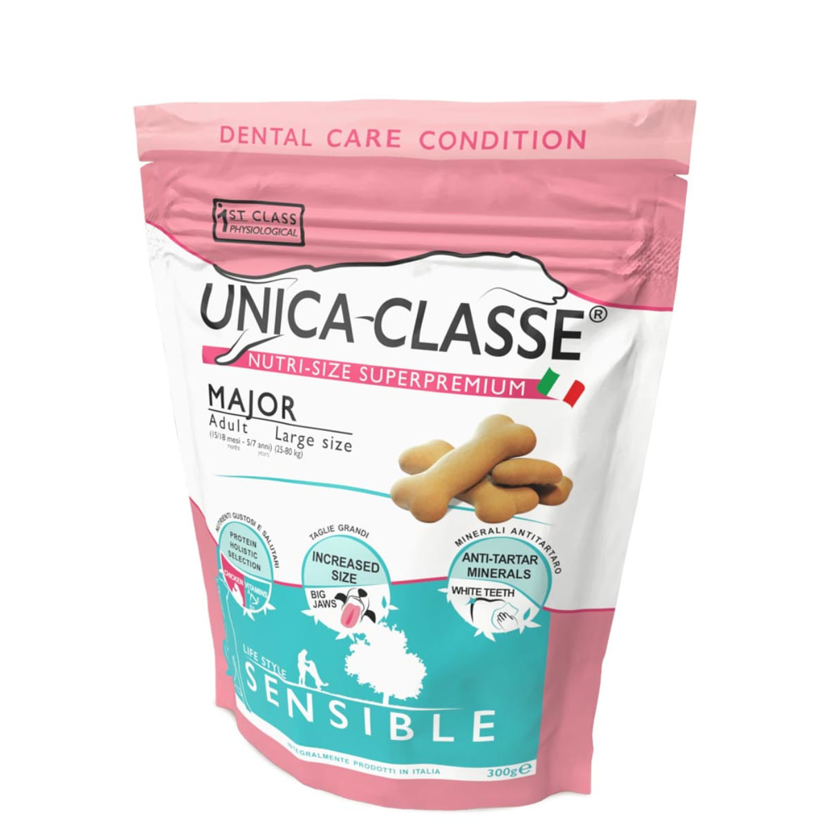 UNICA Classe Major Sensible, L-XL, Pui, punguță recompense funcționale câini, sensibilități dentare, 300g - poza 1