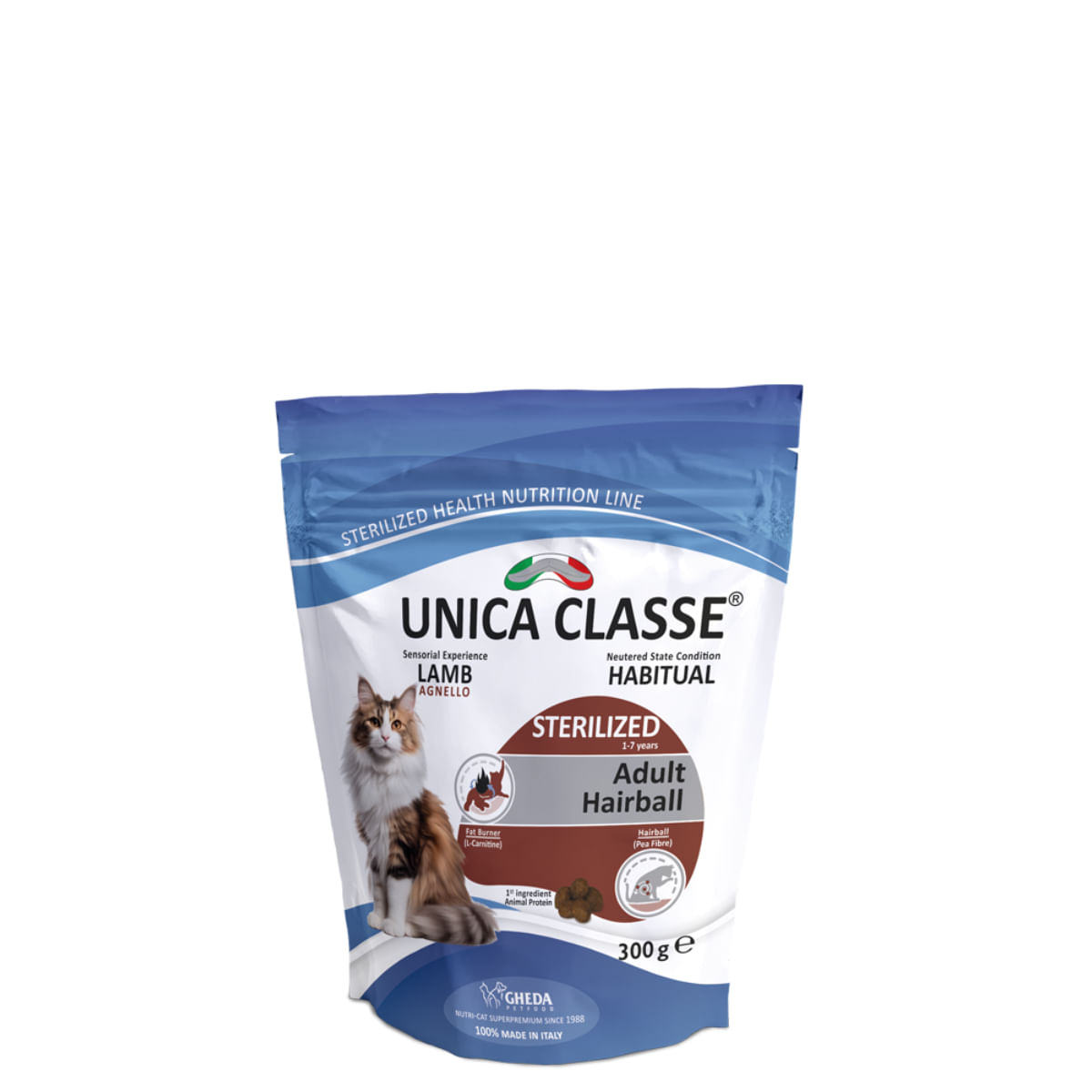 UNICA Classe Sterilized Hairball, Miel, hrană uscată pisici sterilizați, 10kg - poza 1