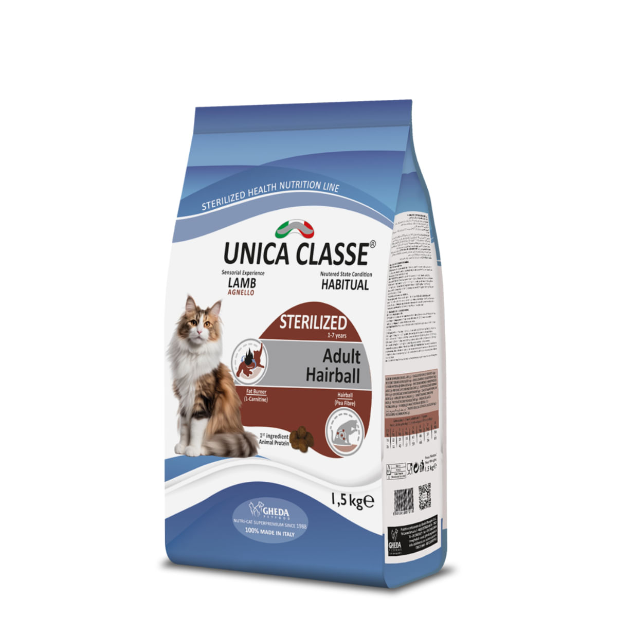 UNICA Classe Sterilized Hairball, Miel, hrană uscată pisici sterilizați, 10kg - poza 3