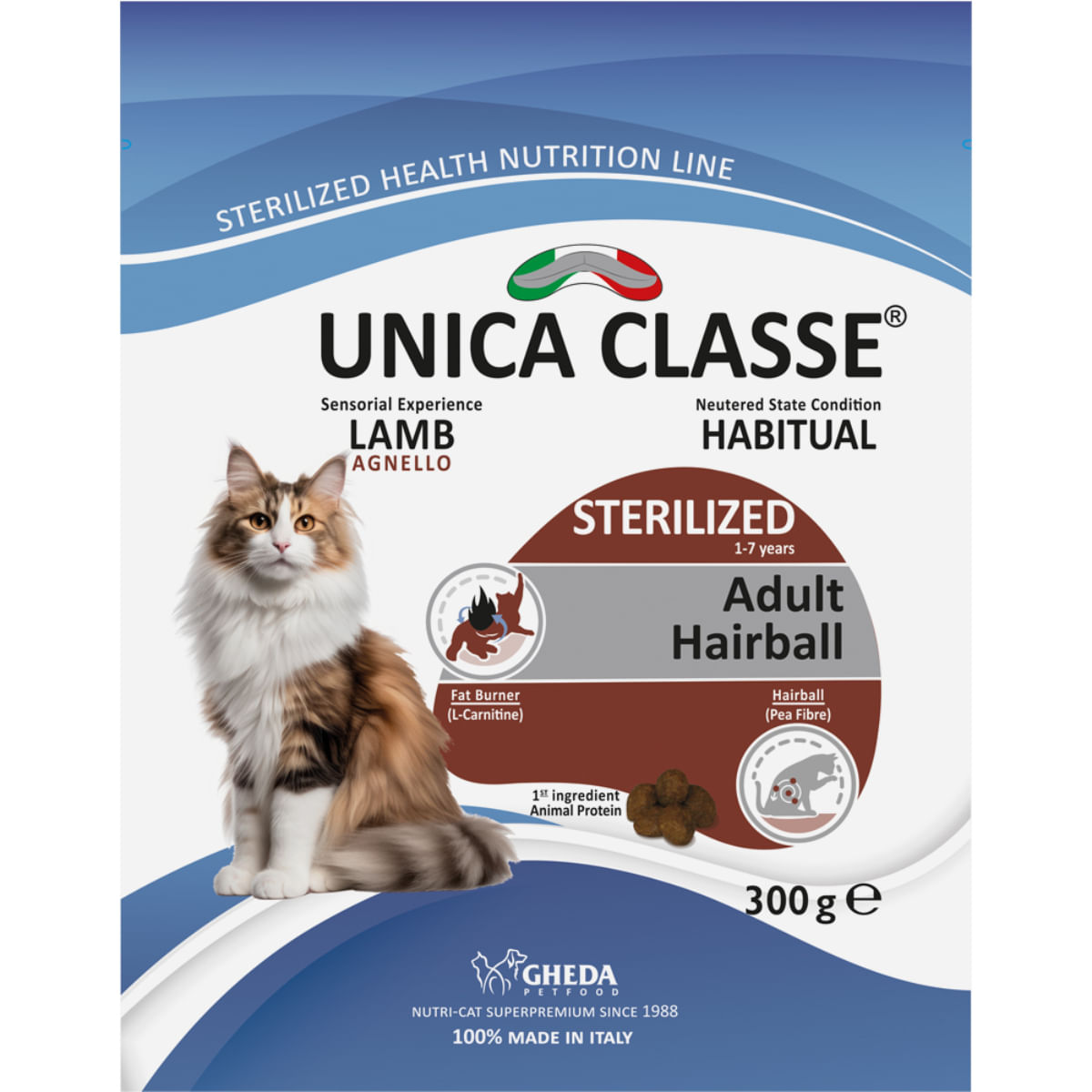 UNICA Classe Sterilized Hairball, Miel, hrană uscată pisici sterilizați, 10kg - poza 5