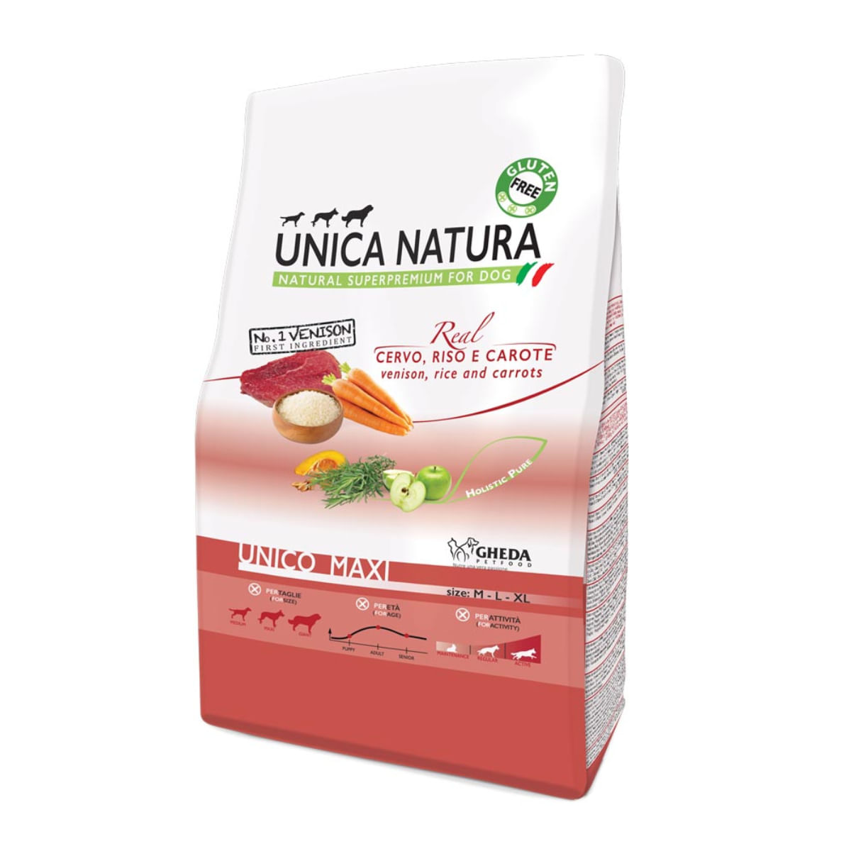 UNICA Natura Maxi, L-XL, Căprioară și Orez, hrană uscată câini, 12kg - poza 5