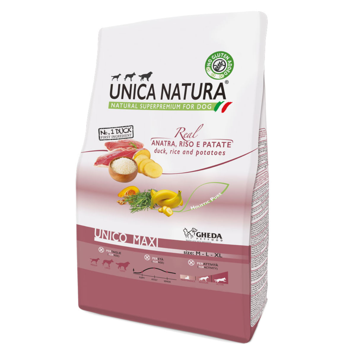 UNICA Natura Maxi, L-XL, Rață și Orez, hrană uscată câini, 12kg - poza 1