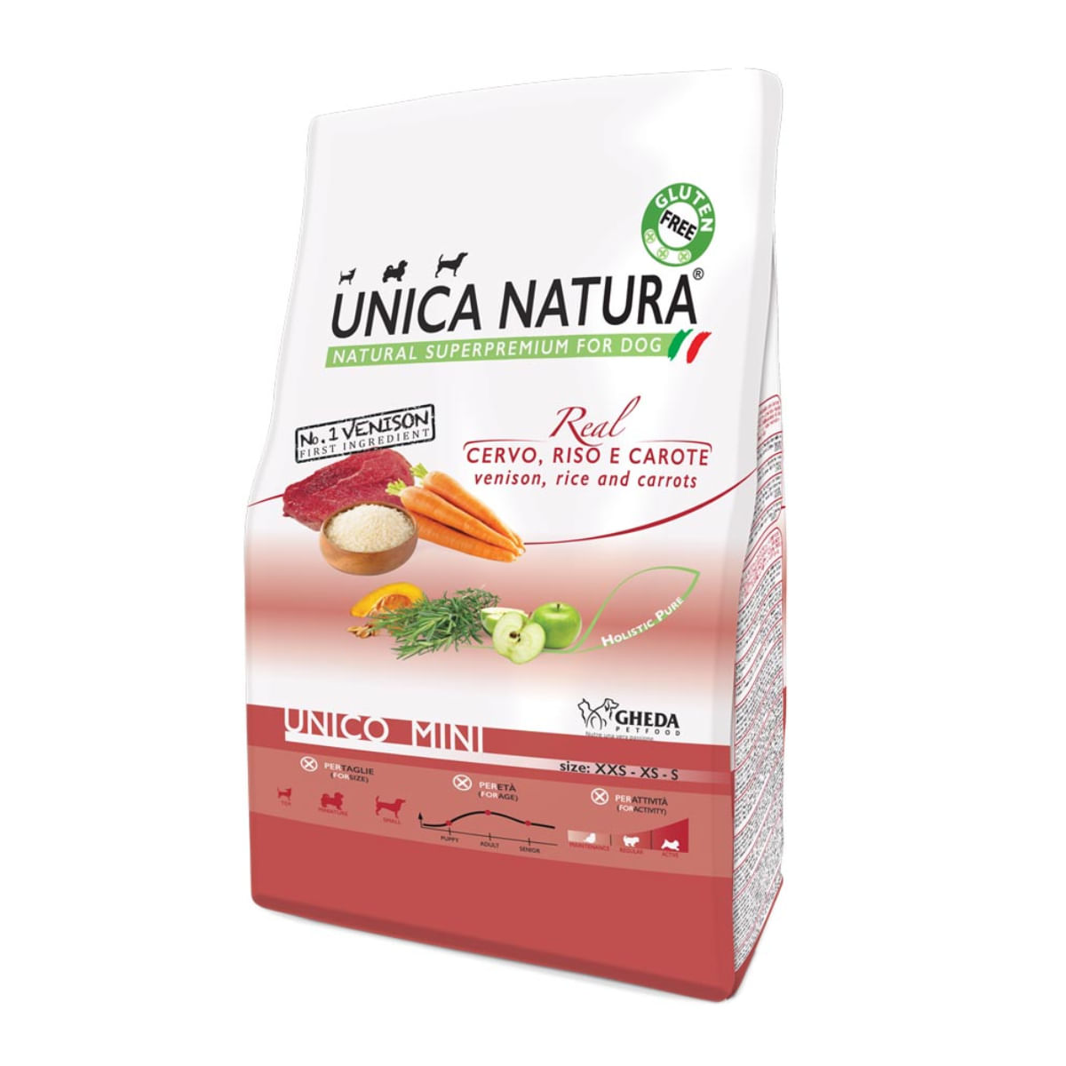 UNICA Natura Mini, XS-S, Căprioară și Orez, hrană uscată câini, 2.5kg - poza 2