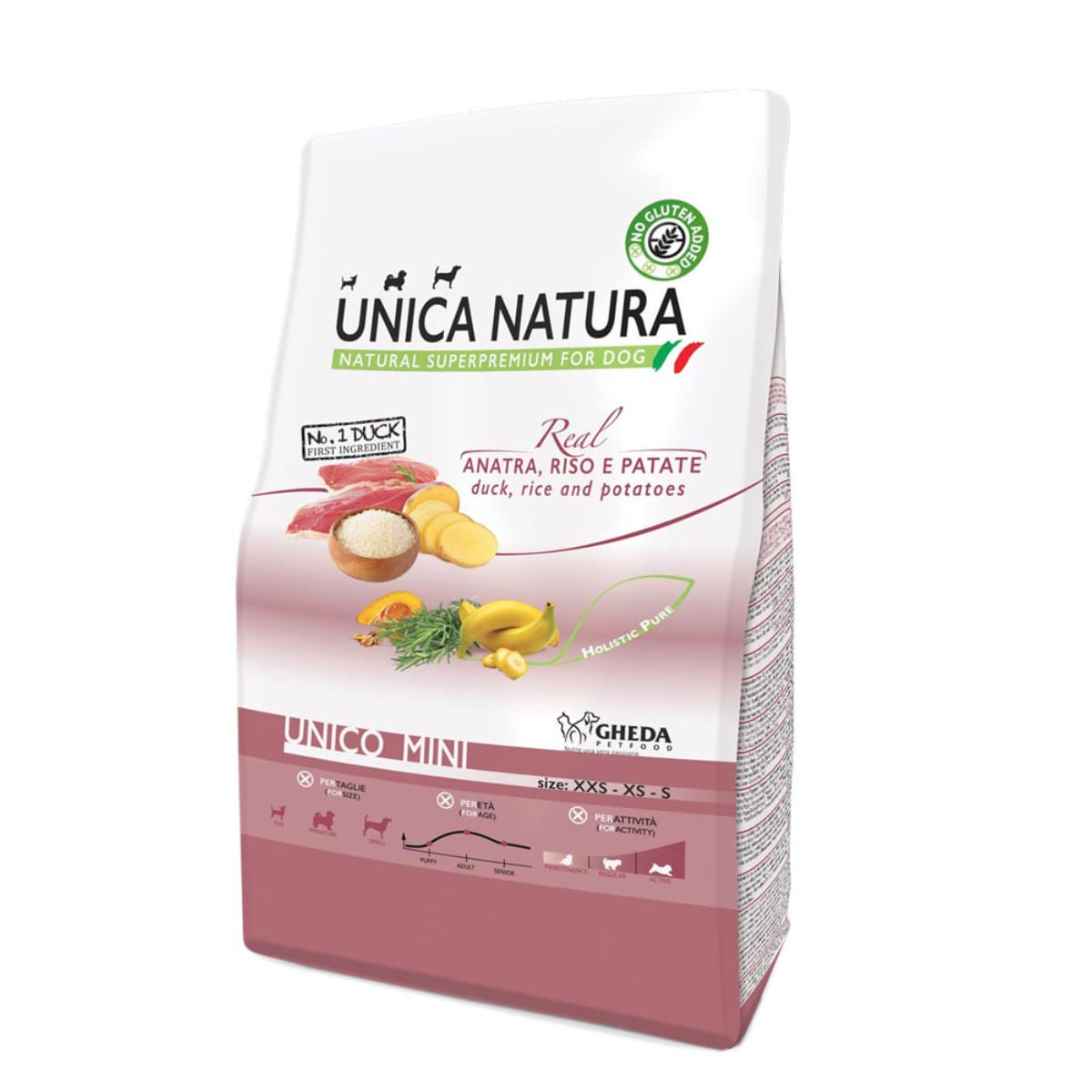 UNICA Natura Mini, XS-S, Rață și Orez, hrană uscată câini, 7.5kg - poza 1