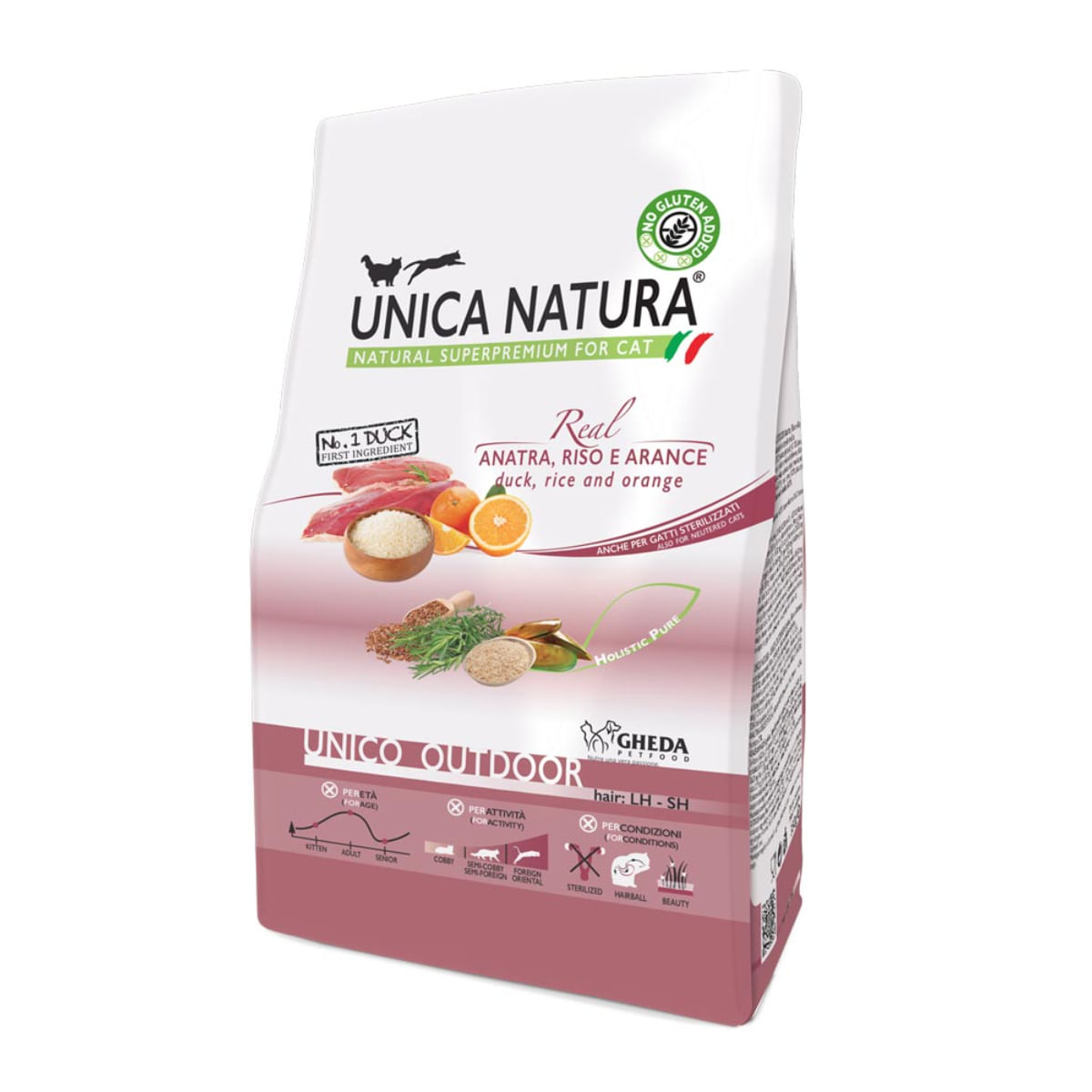 UNICA Natura Outdoor, Rață și Orez, hrană uscată pisici, 1.5kg - poza 1