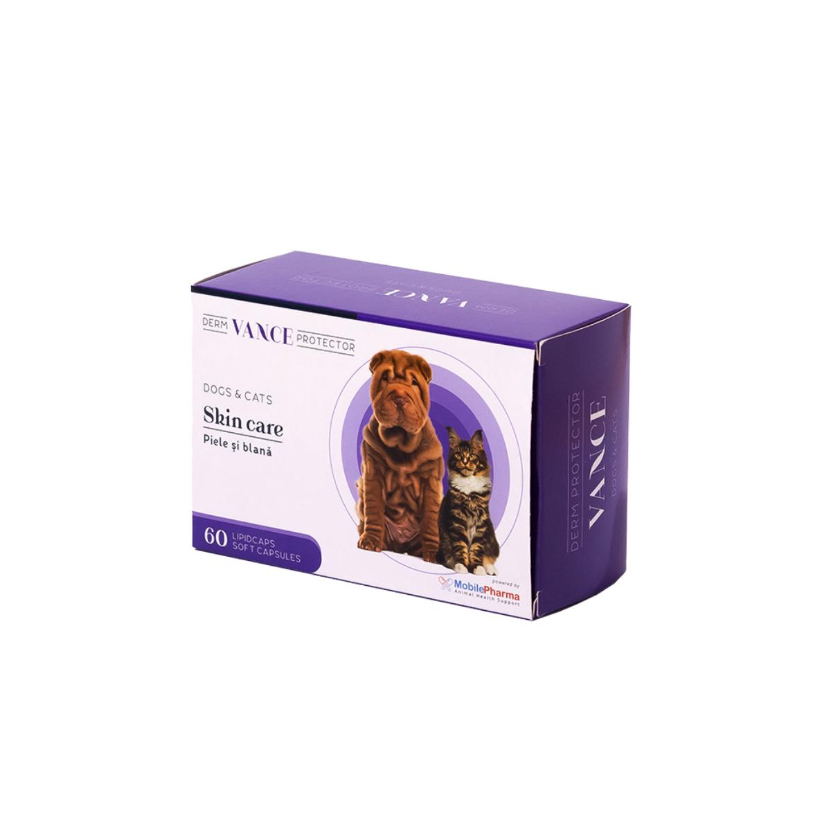 VANCE Derm Protector, supliment piele & blană câini și pisici, capsule VANCE Derm Protector, XS-XL, supliment piele & blană câini și pisici, cutie, 60 capsule - poza 3