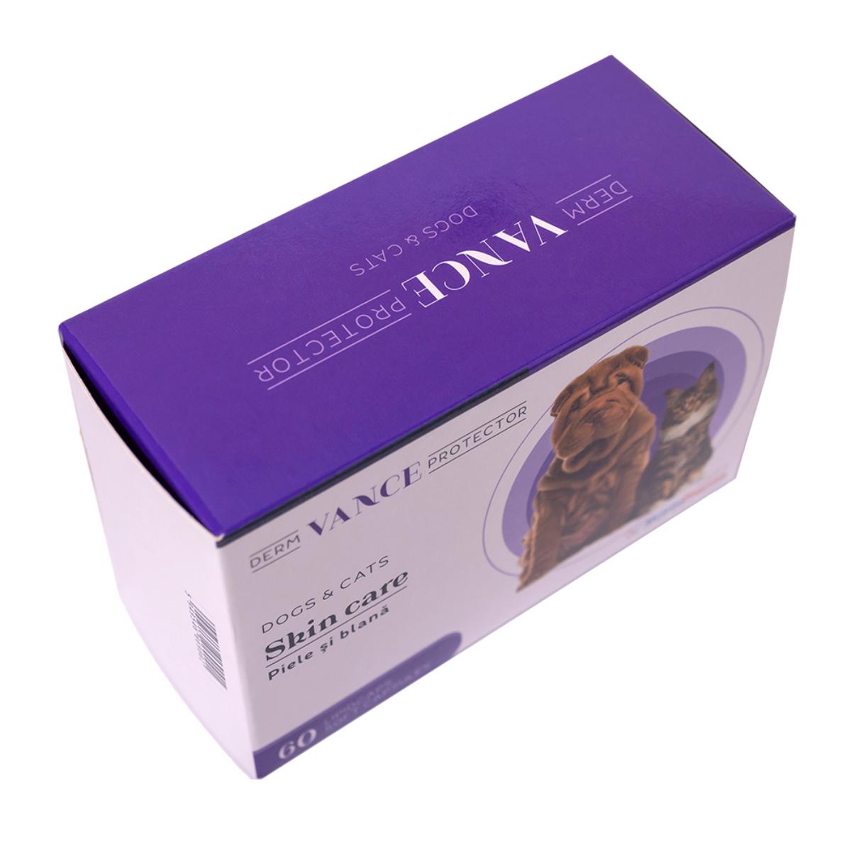 VANCE Derm Protector, supliment piele & blană câini și pisici, capsule VANCE Derm Protector, XS-XL, supliment piele & blană câini și pisici, cutie, 60 capsule - poza 4