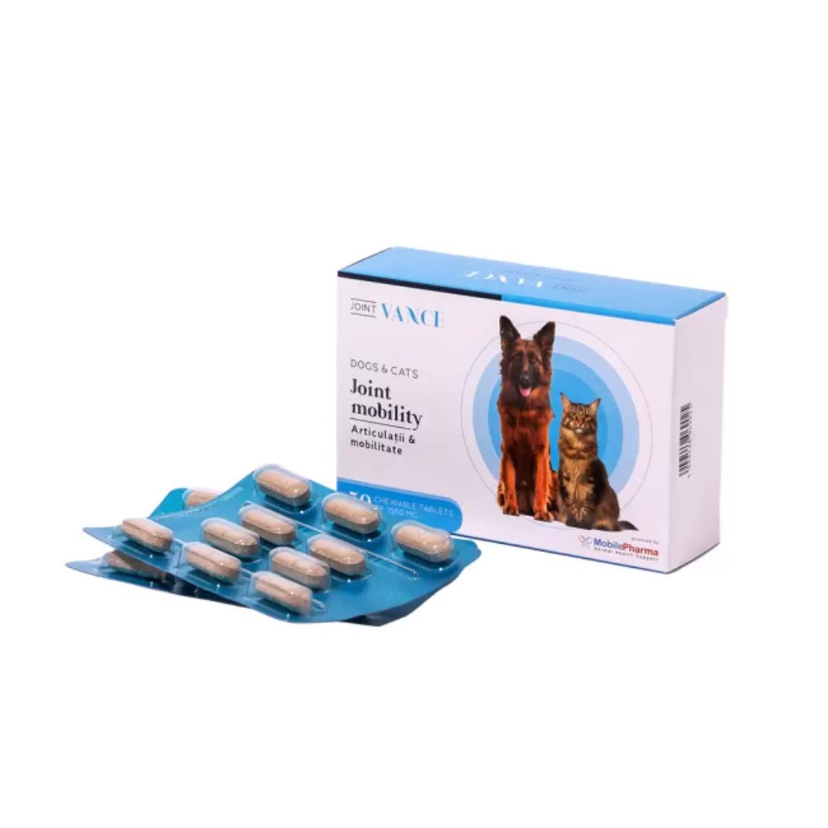 VANCE Joint Mobility articulații & mobilitate, supliment sistem articular câini și pisici, comprimate masticabile VANCE Joint Mobility articulații & mobilitate, XS-XL, supliment sistem articular câini și pisici, cutie, 30 comprimate mastica - poza 1
