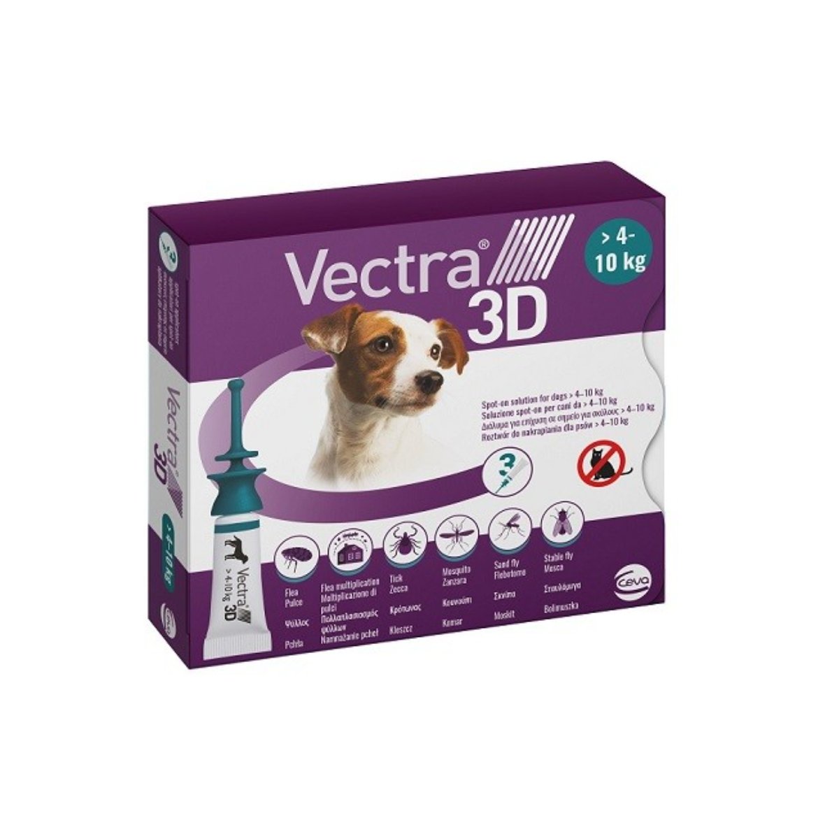 Vectra 3D, spot-on, solutie antiparazitara, caini Vectra 3D, spot-on, soluție antiparazitară, câini 4 -10 kg, 3 pipete - poza 1
