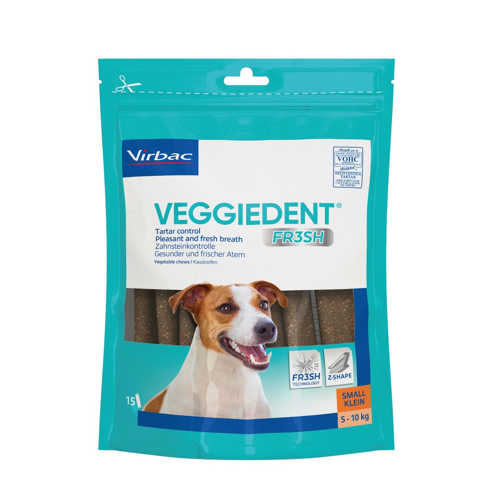 Veggiedent Dental Chew Virbac FR3SH Veggiedent Dental Chew FR3SH S (5-10 kg), 15 buc - poza 1