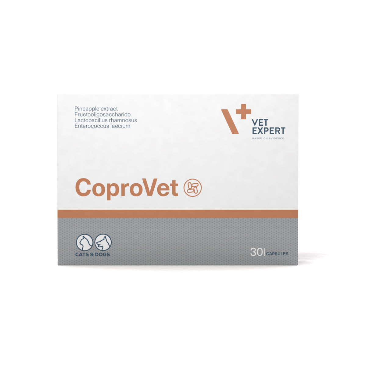 VET EXPERT CoproVet, supliment sistem digestiv câini, capsule VET EXPERT CoproVet, XS-M, supliment sistem digestiv câini și pisici, cutie, 30 capsule - poza 1