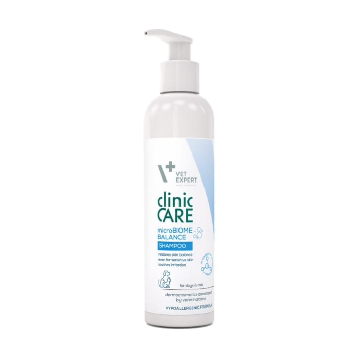 Vet Expert, sampon dermatocosmetic pentru caini si pisci CLINIC CARE MICROBIOME BALANCE, 250ml