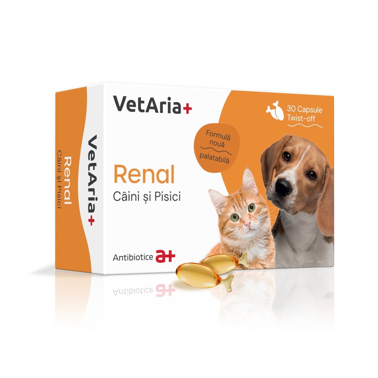 VetAria+ Renal, 30 capsule Twist-Off - poza 1