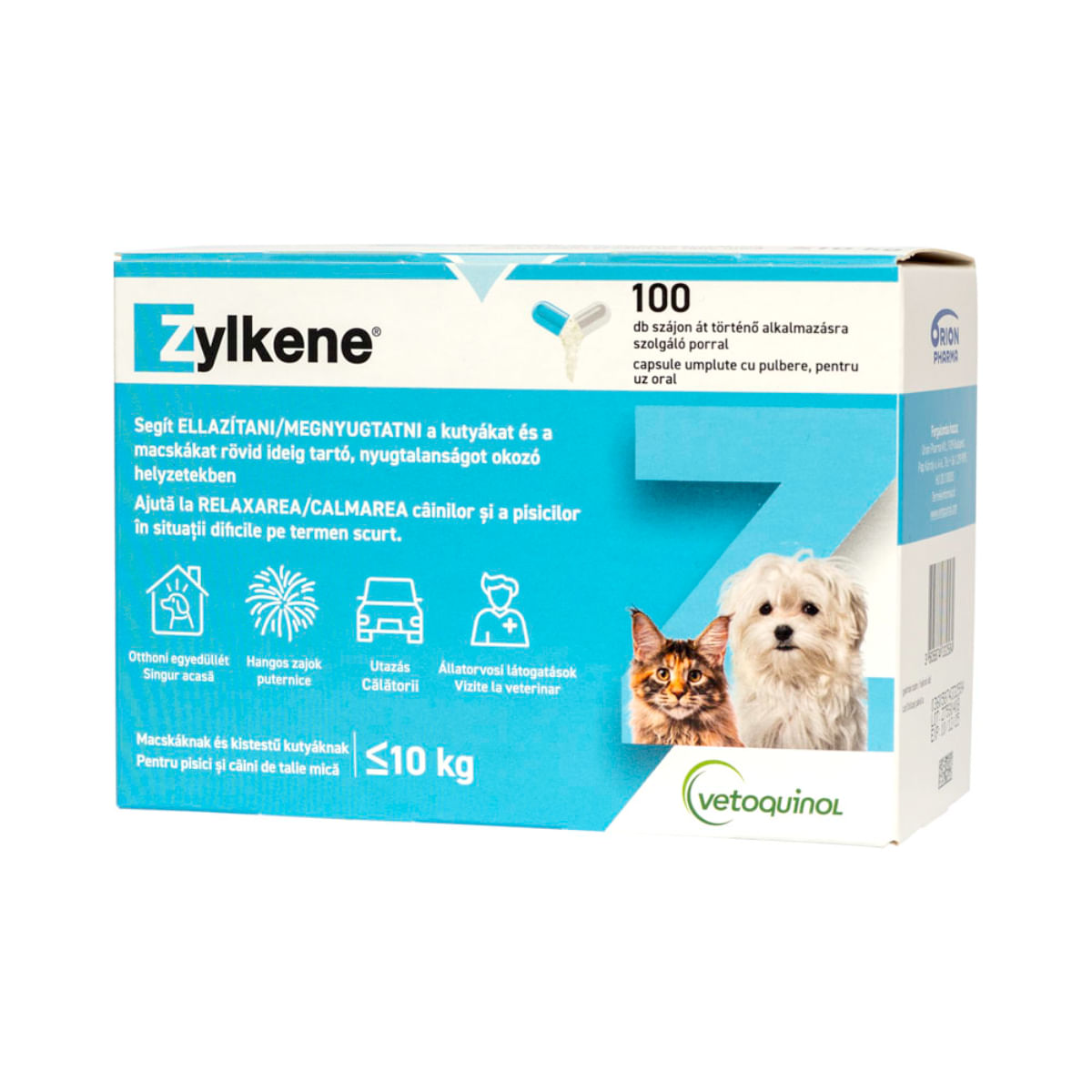 VETOQUINOL Zylkene 75mg, supliment sistem nervos & calmante câini, capsule VETOQUINOL Zylkene 75mg, XS-M, supliment sistem nervos & calmante câini și pisici, cutie, 10 capsule - poza 1