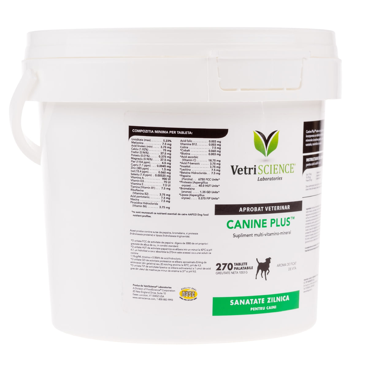 VETRI SCIENCE Canine Plus, Ca/P, multivitamine câini, 270tbl masticabile - poza 2