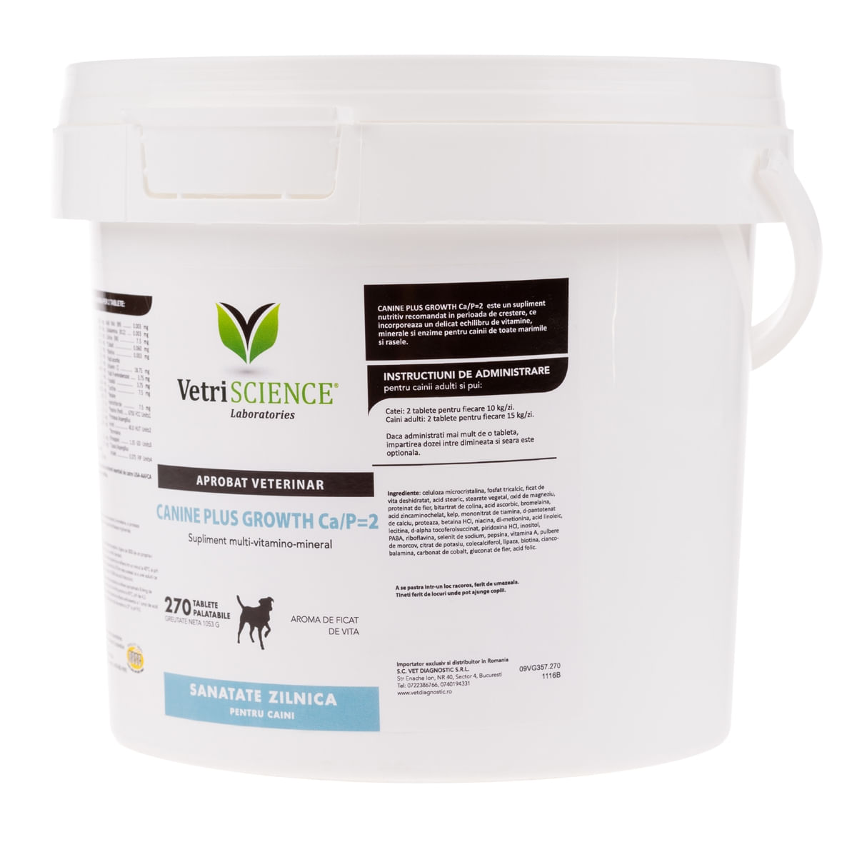 VETRI SCIENCE Canine Plus Growth Ca/P, suplimente creștere și vitalitate câini, 270tbl masticabile - poza 4