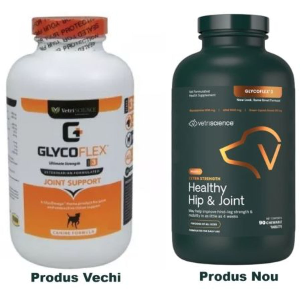 VETRISCIENCE Extra Strength Healthy Hip & Joint (Glycoflex stage3), supliment sistem articular câini, comprimate masticabile VETRISCIENCE Extra Strength Healthy Hip & Joint (Glycoflex stage3), XS-XL, supliment sistem articular câini, flacon - poza 2