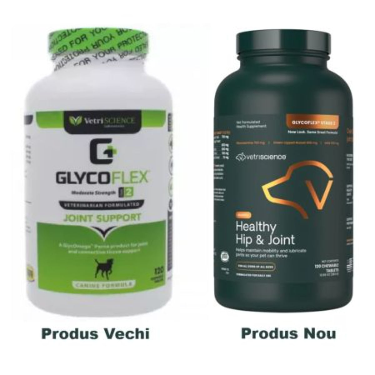VETRISCIENCE Healthy Hip & Joint (Glycoflex stage2), supliment sistem articular câini, comprimate masticabile VETRISCIENCE Healthy Hip & Joint (Glycoflex stage2), XS-XL, supliment sistem articular câini, flacon, 120 comprimate masticabile - poza 1