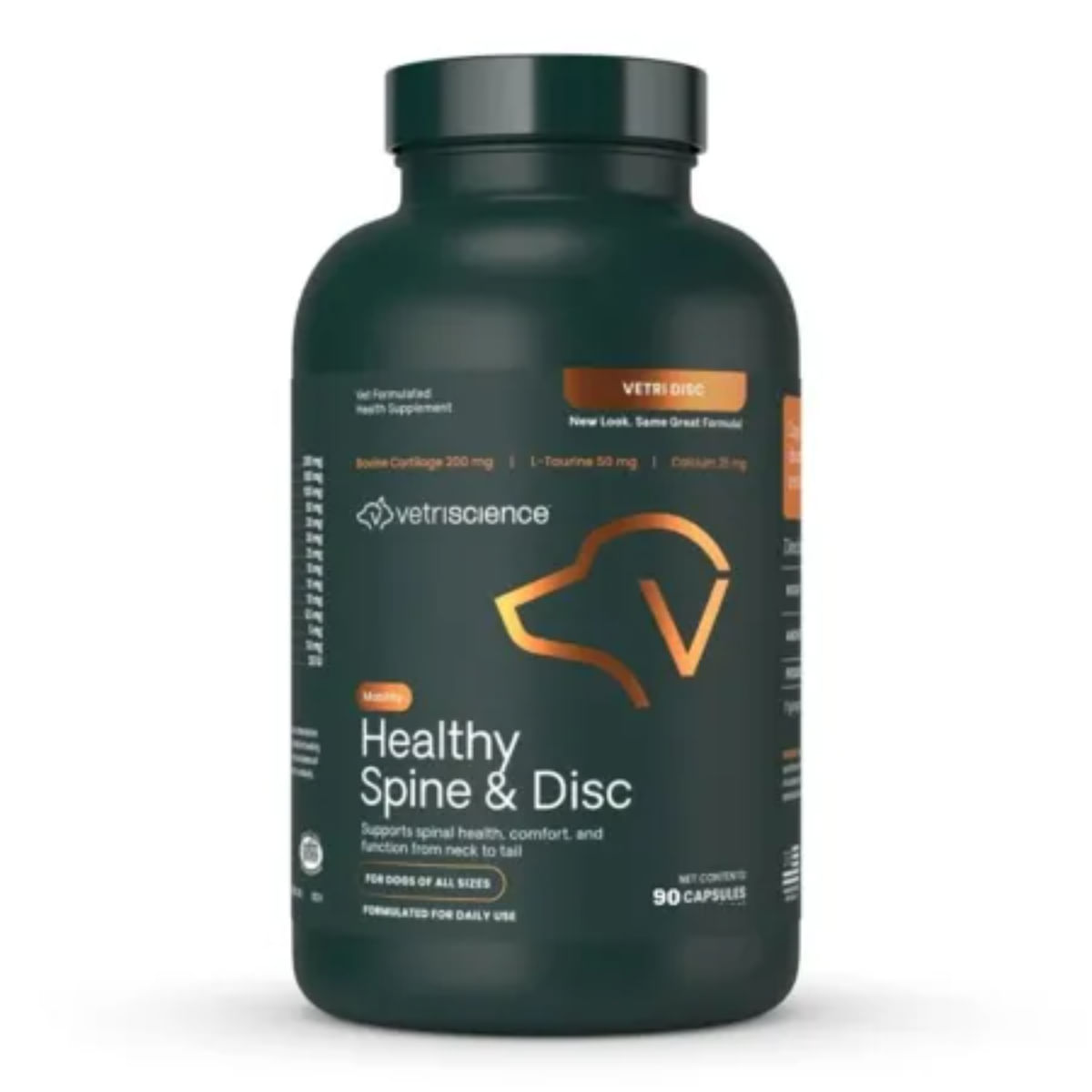 VETRISCIENCE Healthy Spine & Disc, supliment sistem osos câini, capsule VETRISCIENCE Healthy Spine & Disc, XS-XL, supliment sistem osos câini, flacon, 90 capsule - poza 1