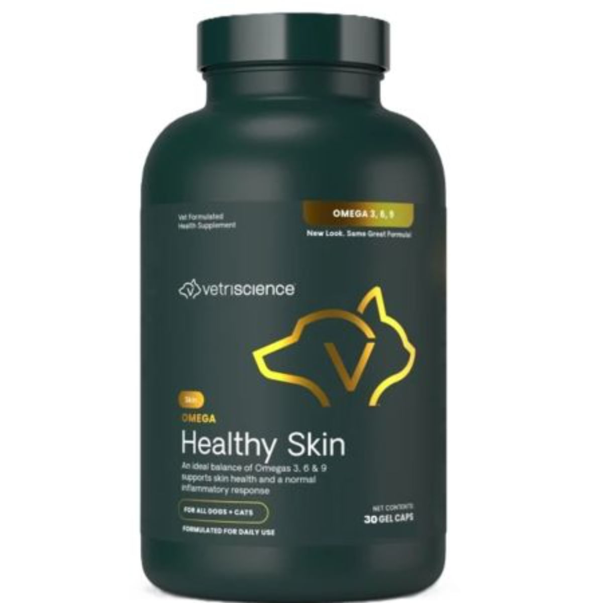 VETRISCIENCE Omega Healthy Skin, supliment piele & blană câini, capsule VETRISCIENCE Omega Healthy Skin, XS-XL, supliment piele & blană câini, flacon, 30 capsule - poza 3