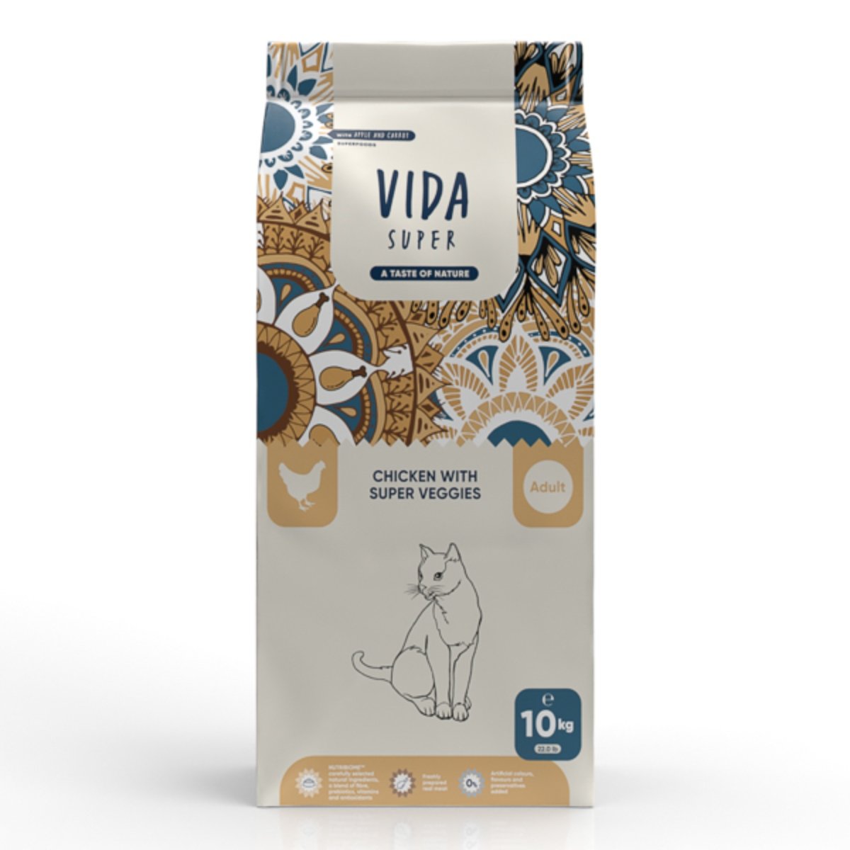 VIDA SUPER, Pui și Legume, hrană uscată pisici, 10kg - poza 2