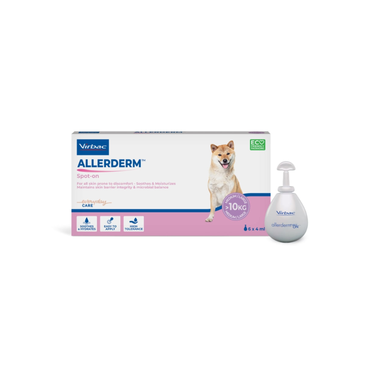 VIRBAC Allerderm Spot On, M-XL, tratament adjuvant pipete câini, piele & blană, alergii, 4mlx6buc VIRBAC Allerderm Spot-On Medium & Large, M-XL, tratament adjuvant pipete câini, piele sensibilă, calmant, cutie, 4mlx6buc - poza 1