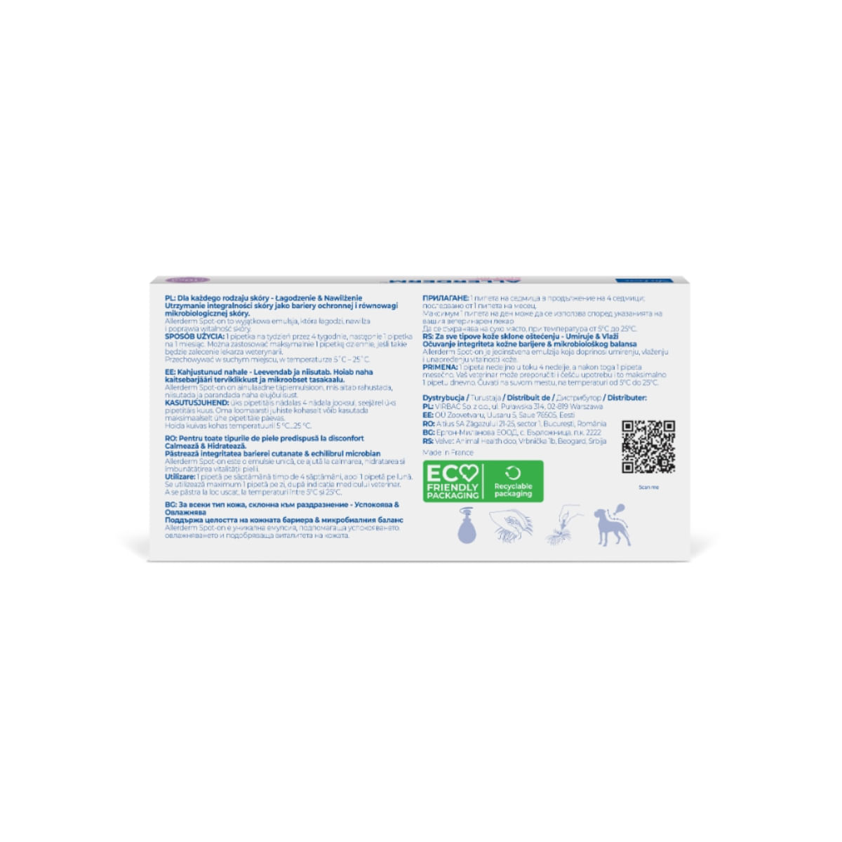 VIRBAC Allerderm Spot On, M-XL, tratament adjuvant pipete câini, piele & blană, alergii, 4mlx6buc VIRBAC Allerderm Spot-On Medium & Large, M-XL, tratament adjuvant pipete câini, piele sensibilă, calmant, cutie, 4mlx6buc - poza 3