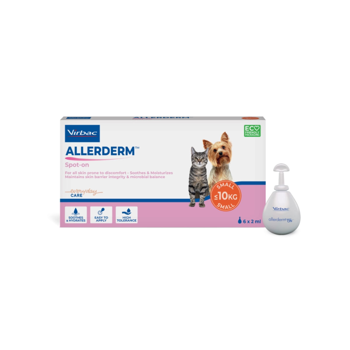 VIRBAC Allerderm Spot On, XS-S, tratament adjuvant pipete câini și pisici, piele & blană, alergii, 2mlx6buc VIRBAC Allerderm Spot-On Small, XS-S, tratament adjuvant pipete câini și pisici, piele sensibilă, calmant, cutie, 2mlx6buc - poza 2