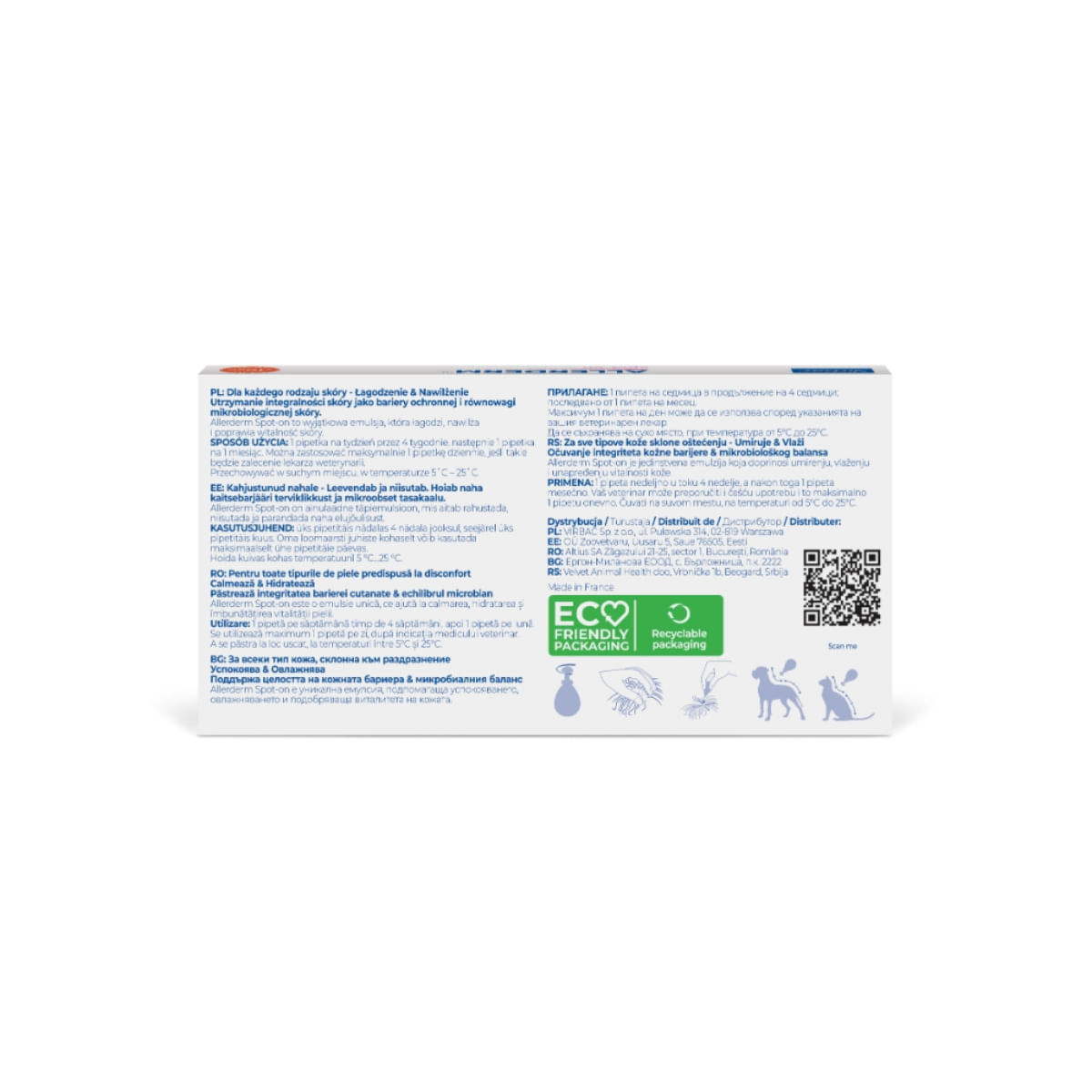 VIRBAC Allerderm Spot On, XS-S, tratament adjuvant pipete câini și pisici, piele & blană, alergii, 2mlx6buc VIRBAC Allerderm Spot-On Small, XS-S, tratament adjuvant pipete câini și pisici, piele sensibilă, calmant, cutie, 2mlx6buc - poza 3