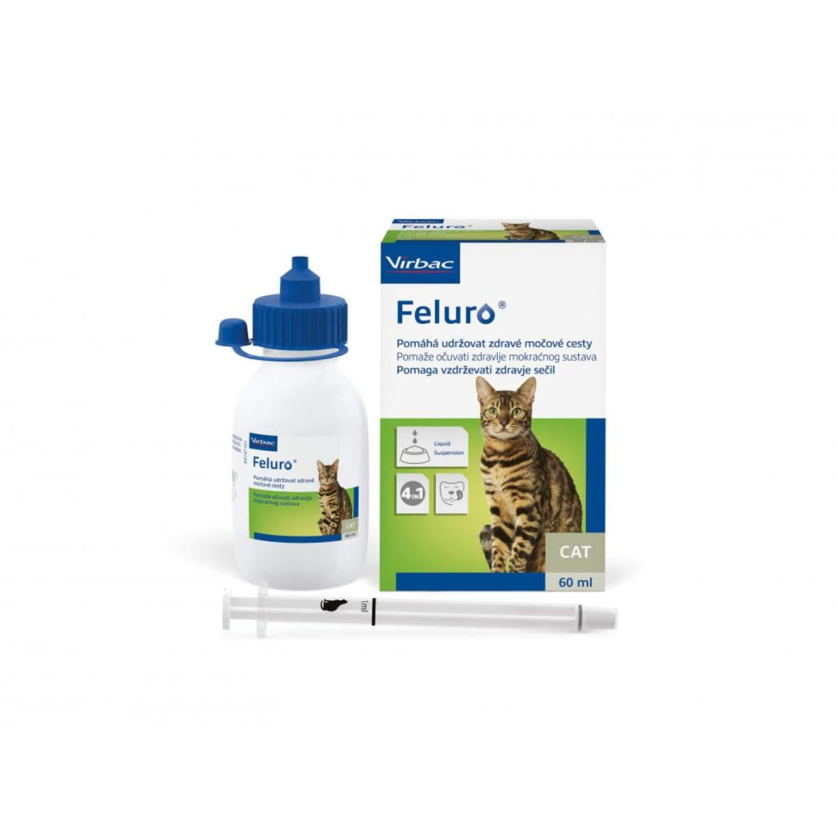 VIRBAC Feluro, supliment sistem urinar pisici, suspensie orală VIRBAC Feluro, supliment sistem urinar pisici, flacon cu aplicator, 60ml suspensie orală - poza 2