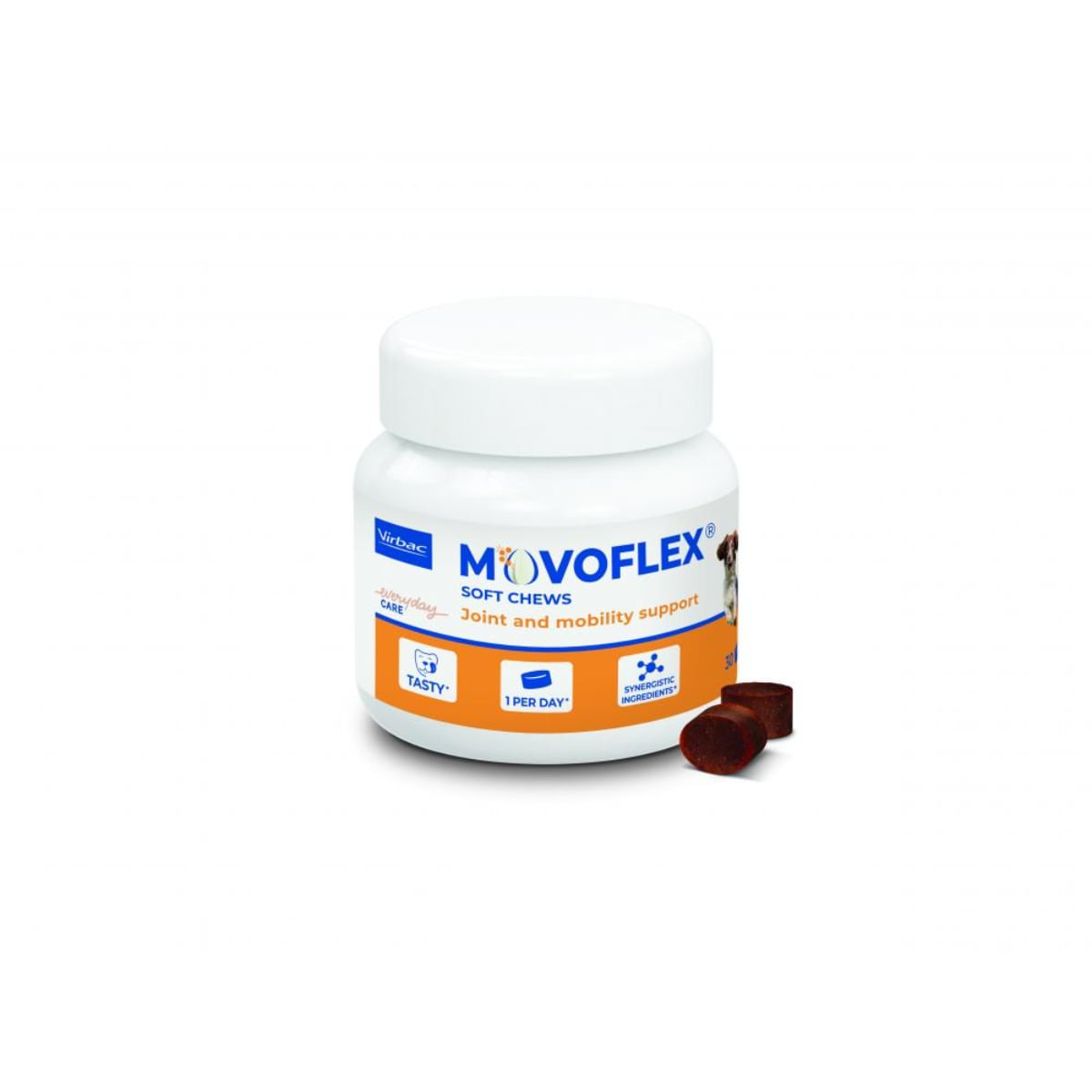 VIRBAC Movoflex Soft Chews ( 15 - 35kg), supliment sistem articular câini, comprimate masticabile VIRBAC Movoflex Soft Chews(15 - 35kg), M, supliment sistem articular câini, flacon, 30 comprimate masticabile - poza 1