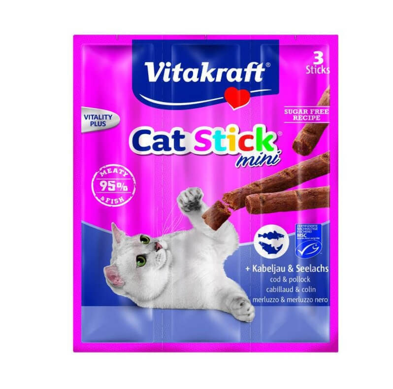 Vitakraft Cat Sticks Cod Si Merluciu, 18 g - poza 1