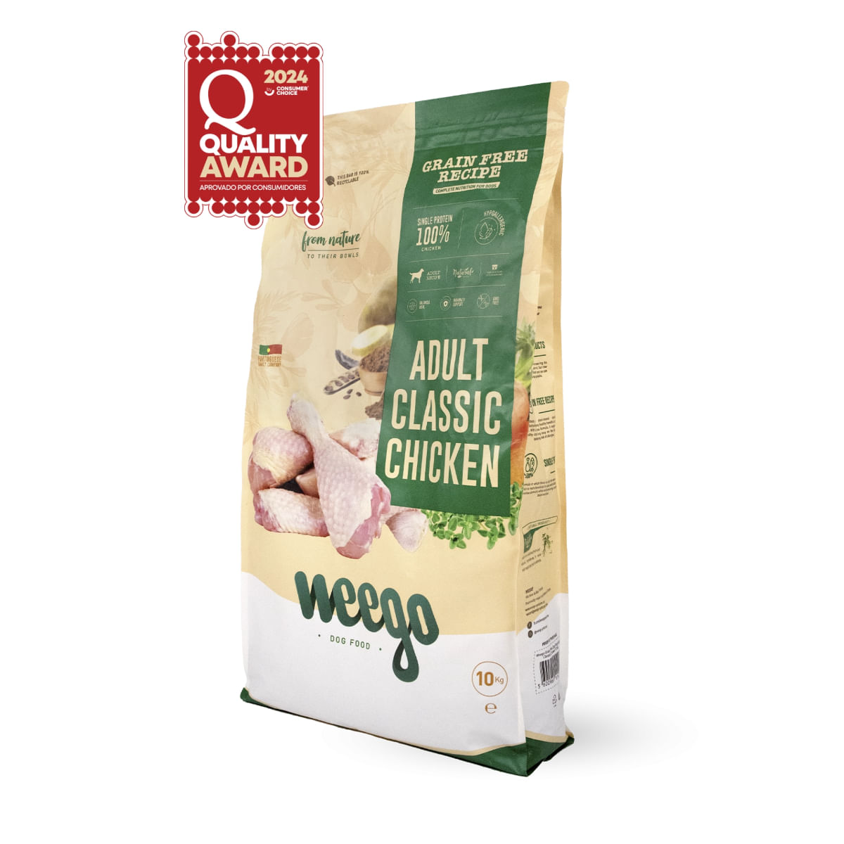 WEEGO Classic Chicken, XS-XL, Pui, hrană uscată monoproteică fără cereale câini, 10kg - poza 2