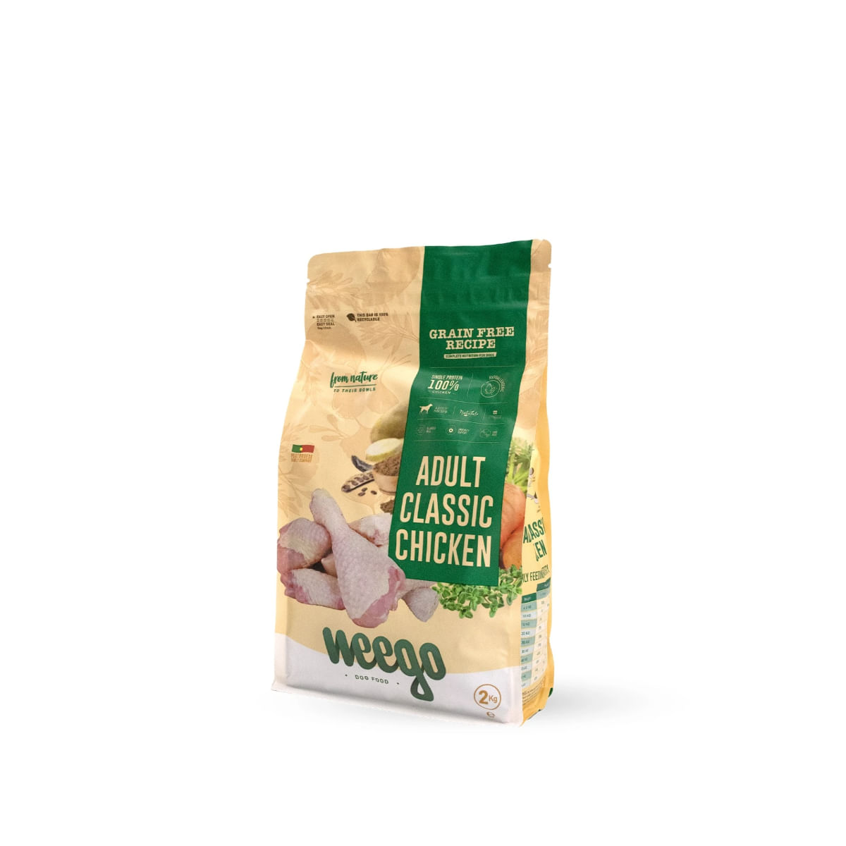 WEEGO Classic Chicken, XS-XL, Pui, hrană uscată monoproteică fără cereale câini, 2kg - poza 2