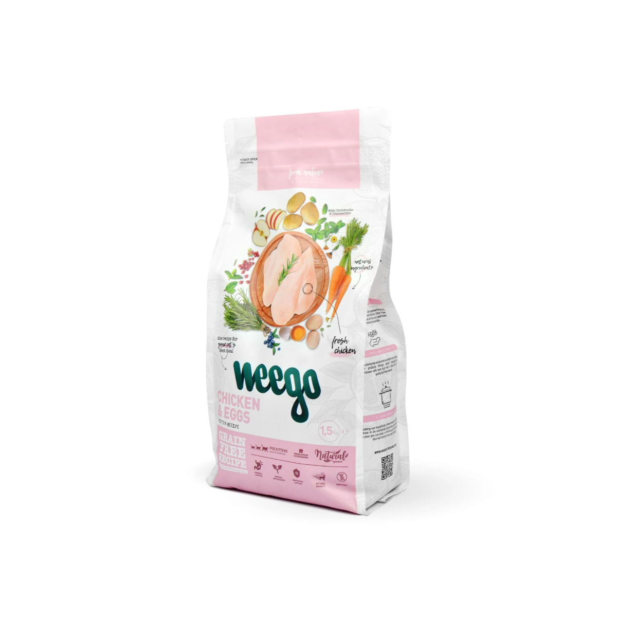 WEEGO Kitten, Pui și Ou, hrană uscată fără cereale pisici junior, 1.5kg - poza 1
