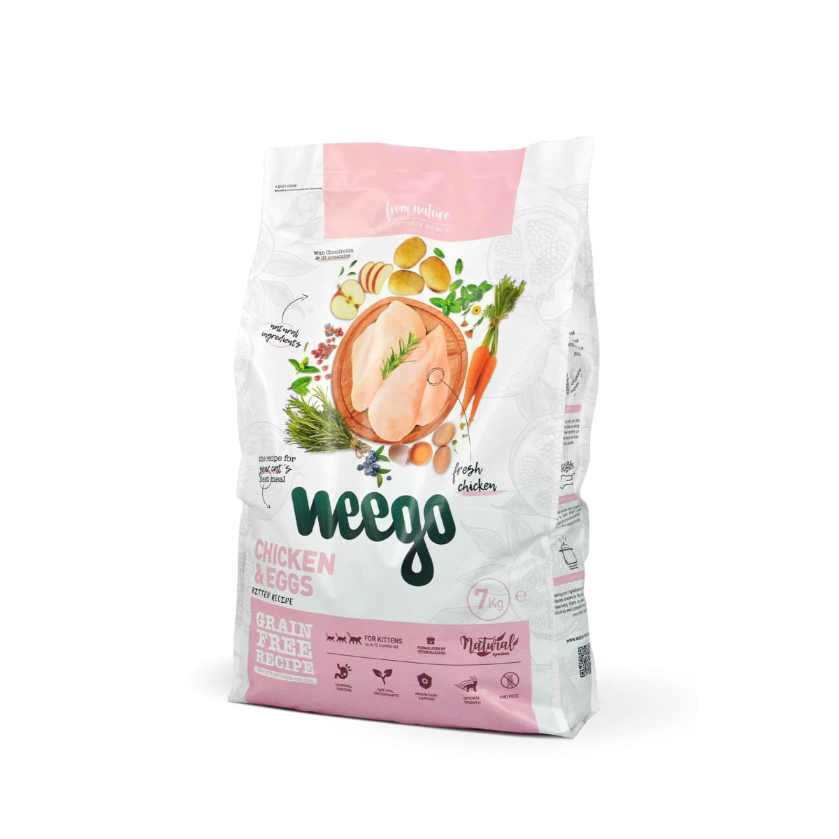 WEEGO Kitten, Pui și Ou, hrană uscată fără cereale pisici junior, 7kg - poza 1
