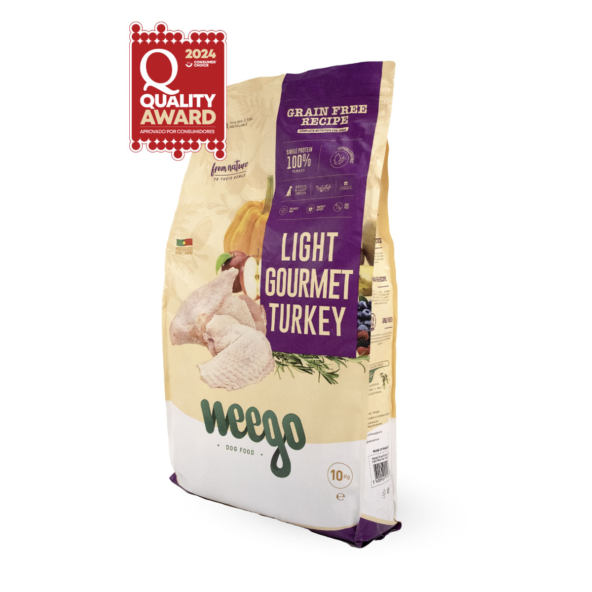 WEEGO Light Gourment Turkey, XS-XL, Curcan, hrană uscată monoproteică fără cereale câini senior, obezitate, 10kg - poza 1