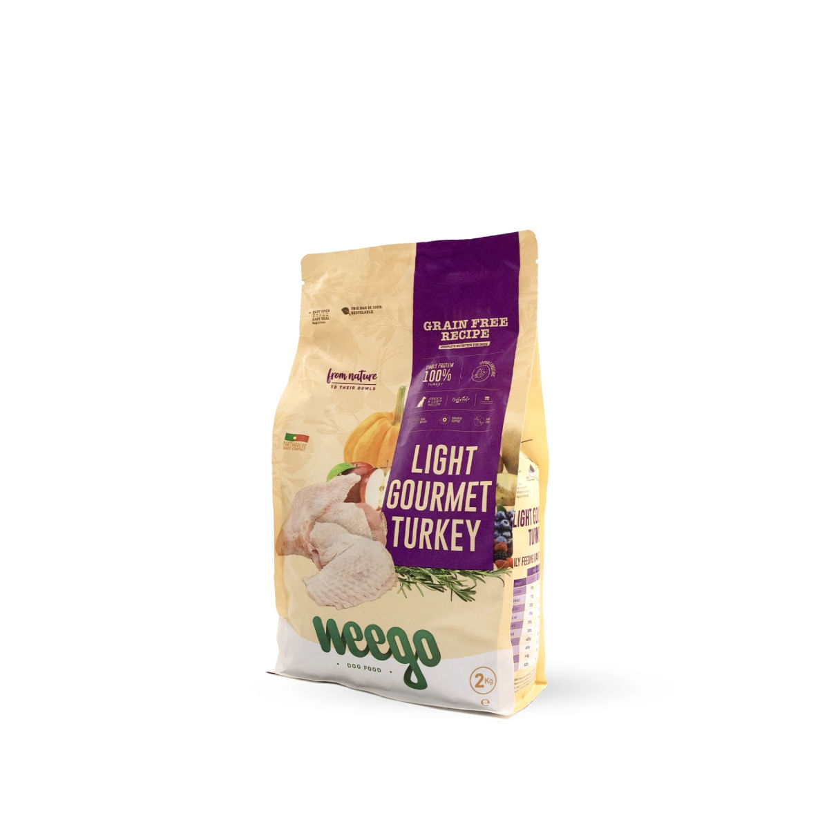 WEEGO Light Gourment Turkey, XS-XL, Curcan, hrană uscată monoproteică fără cereale câini senior, obezitate, 2kg - poza 2