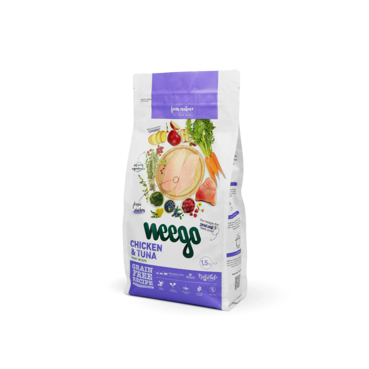 WEEGO, Pui și Ton, hrană uscată fără cereale pisici, 1.5kg - poza 1